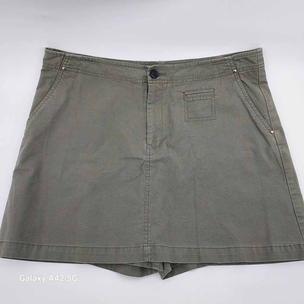 DOCKERS WOMEN Olive Green Cotton Blend Cargo Skirt Size 12